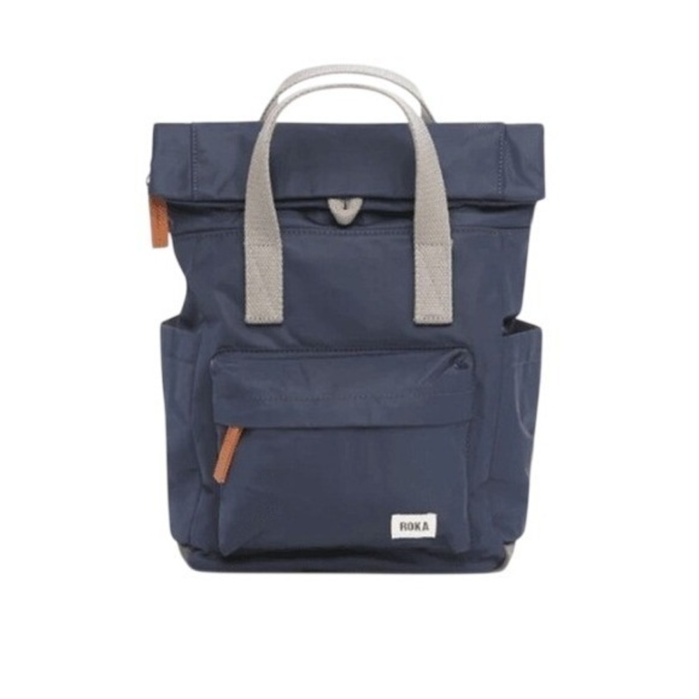 ROKA Canfield B Small Midnight Blue Recycled Nylon Roll Top Backpack